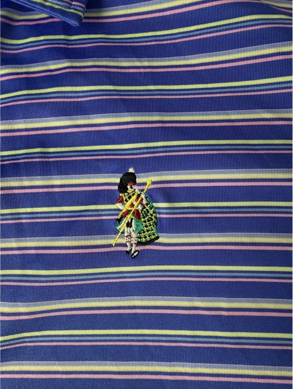Polo Ralph Lauren Men’s L Blue Striped Classic Fit Polo Embroidered Logo